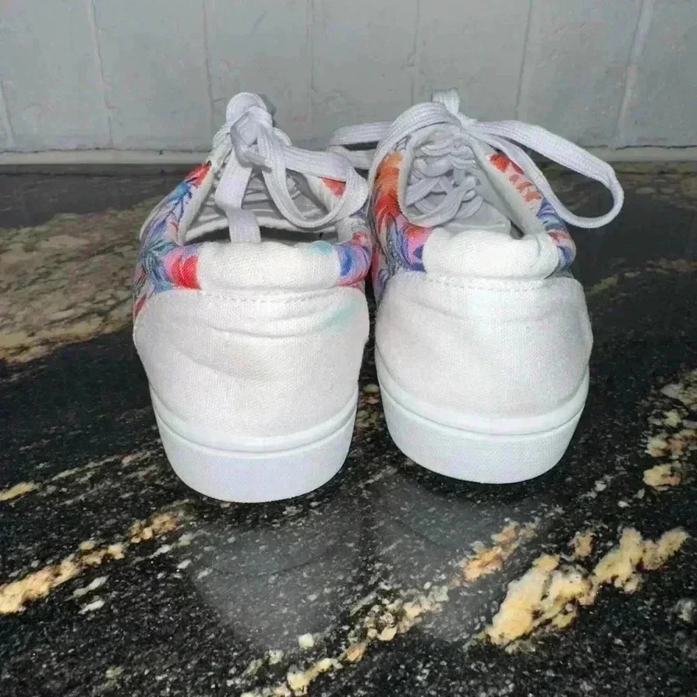 Women's Unbranded Sneakers White Pink Floral Size 6 - Picture 10 of 11